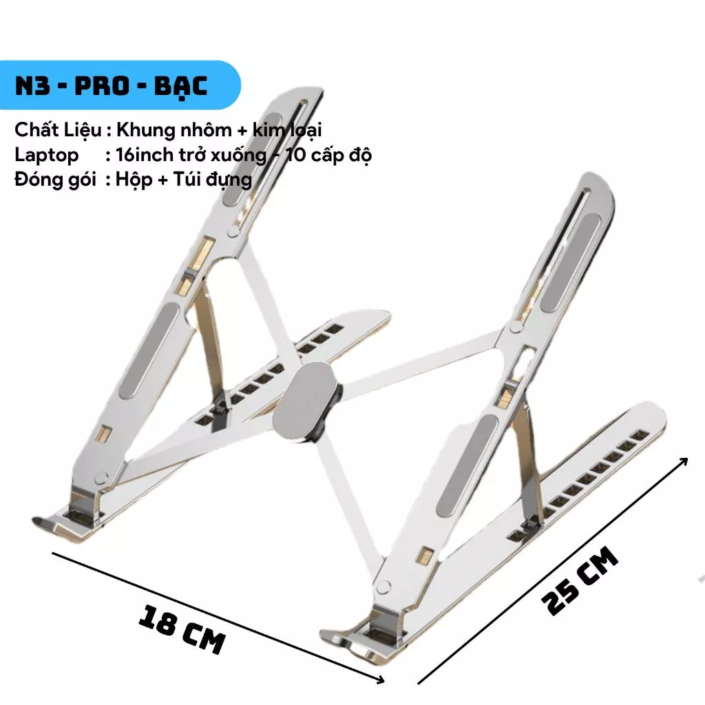 Review gi&aacute; đỡ laptop, Macbook, iPad, m&aacute;y t&iacute;nh bảng N3 Pro 16 inch, hợp kim nh&ocirc;m