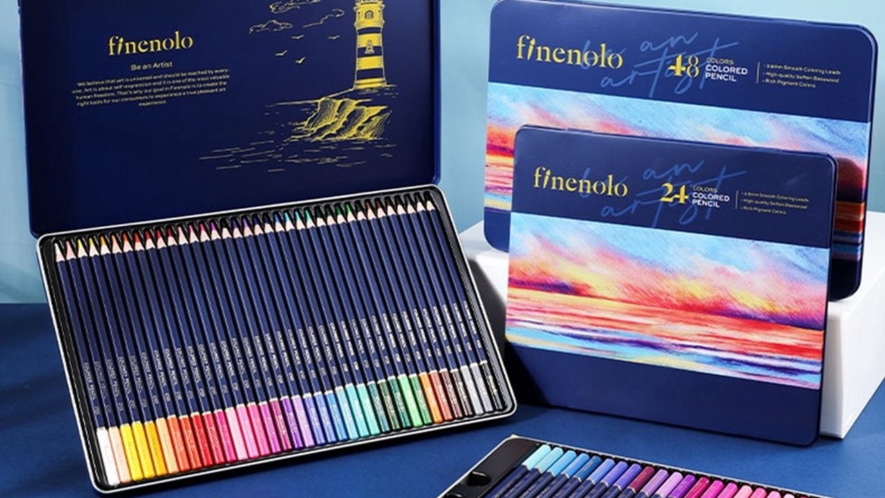 Unboxing quà giáng sinh - Review Bộ Bút Chì Gốc Dầu hộp thiếc 48, 72 màu #Finenolo #deli #noel #artist #drawing