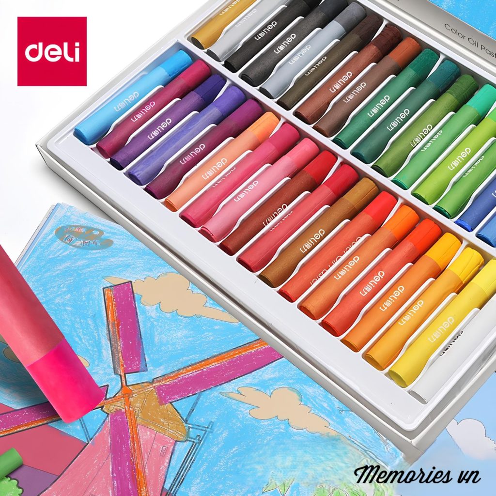 Hộp B&uacute;t M&agrave;u S&aacute;p Dầu Deli - Soft Oil Pastels gi&aacute; rẻ