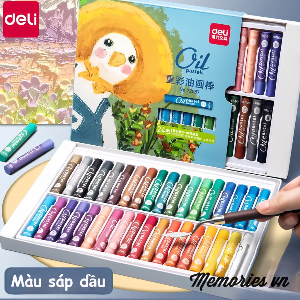 Hộp B&uacute;t M&agrave;u S&aacute;p Dầu Deli - Soft Oil Pastels gi&aacute; rẻ