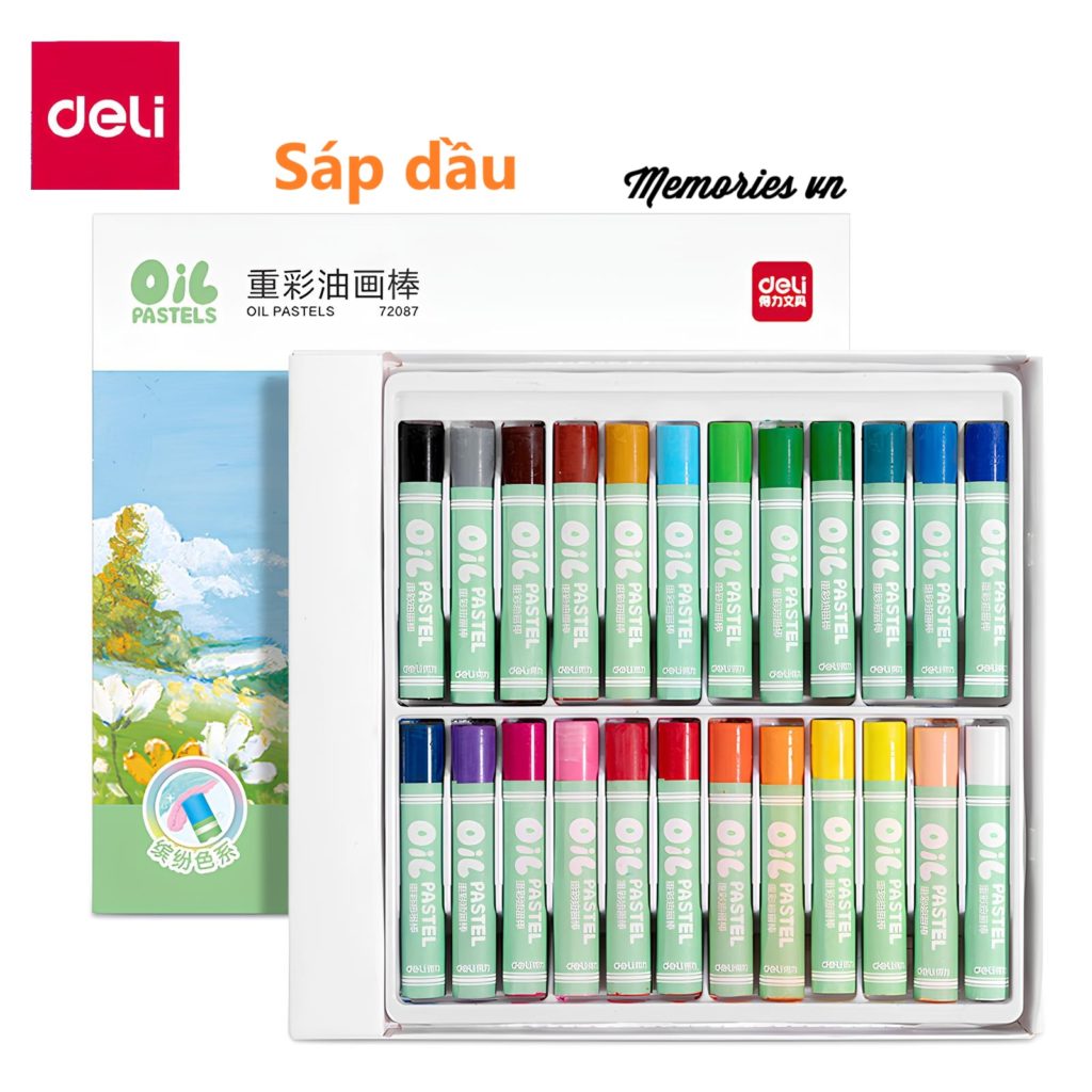Hộp B&uacute;t M&agrave;u S&aacute;p Dầu Deli - Soft Oil Pastels gi&aacute; rẻ